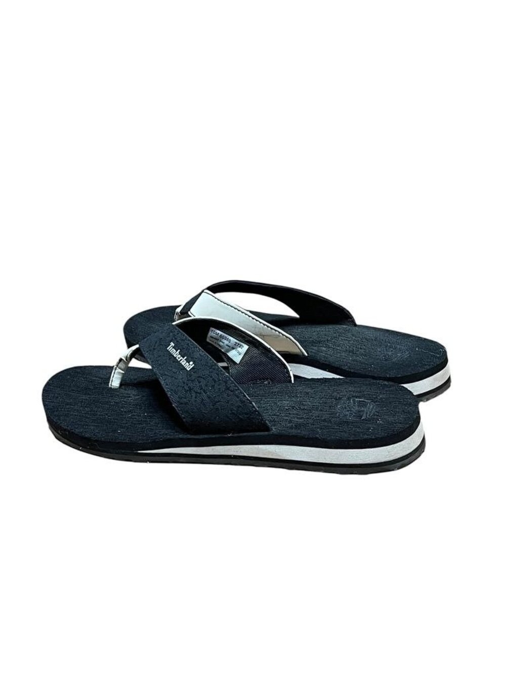 Timberland Women Black & White Flip Flops Size 10M Comfortable Durable Sandals